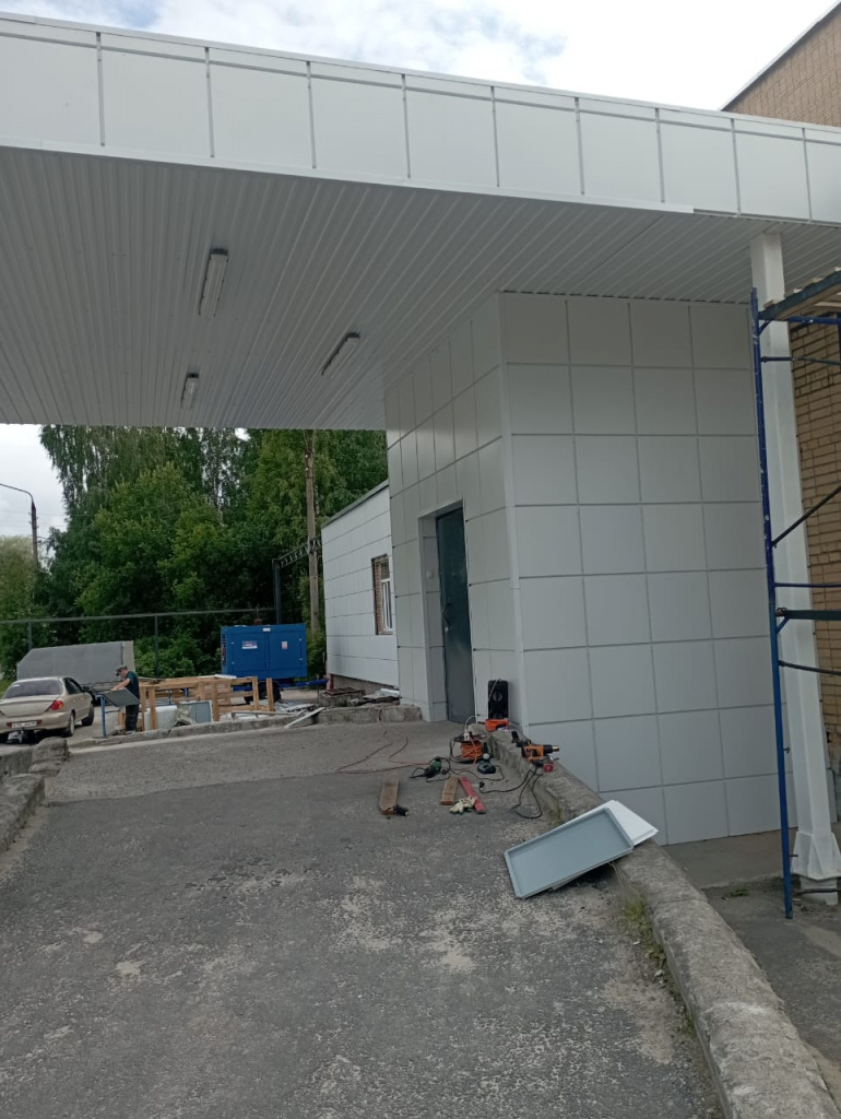 Изготовление фасадных кассет для приемного отделения больницы Санкт-Петербурга