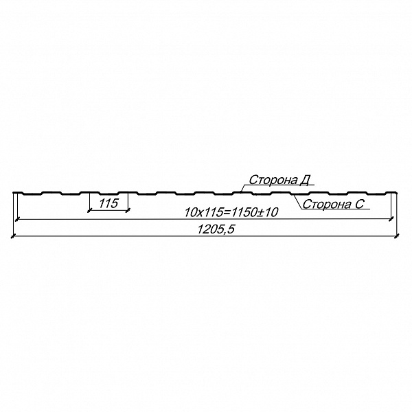 Профлист ПРОФКОМПЛЕКТ С-8х1150-Д (ПЭ-01-1015-0.70)