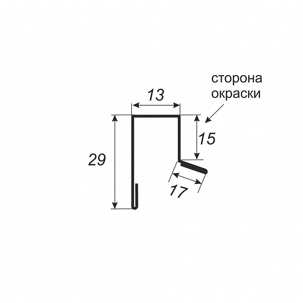 Верхняя планка для Круглого штакетника 13*2000 (ПЭ-01-3005-0.45)