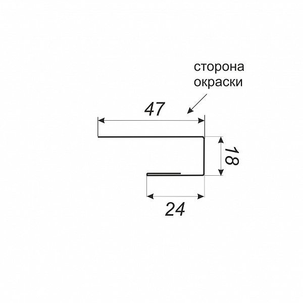 J-профиль 47*18*24*2000 (ПЭ-01-3020-0.45)
